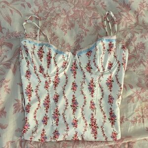Edikted White and Pink Floral Camisole